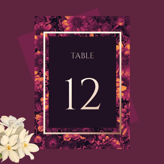 Autumn Magic Garden Floral Table Numbers Gold  (Creator Uploaded)