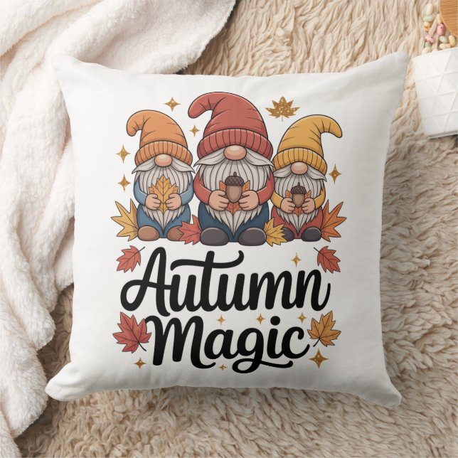 Autumn Magic Gnomes Cushion (Blanket)