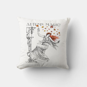 Autumn Magic Solstice Halloween Dancer Witchy Cushion