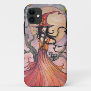 Autumn Magic Witch and Cat Fantasy Art iPhone 11 Case