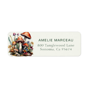 Autumn Magical Mushrooms Return Address Label