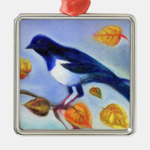 Autumn Magpie 2012 Metal Ornament