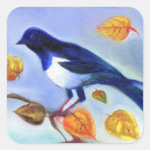 Autumn Magpie 2012 Square Sticker