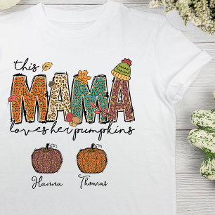 Autumn Mama Love Her Pumpkin Leopard T-Shirt