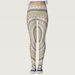 Autumn Mandala Boho Hippie Retro Abstract Art Leggings