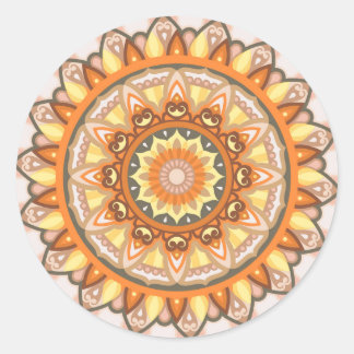 Autumn Mandala Classic Round Sticker