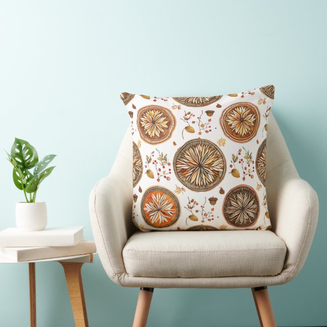 Autumn Mandala Pattern Cushion (Chair)