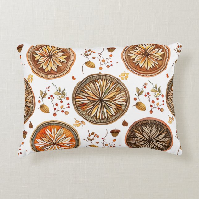 Autumn Mandala Pattern Decorative Cushion (Front)