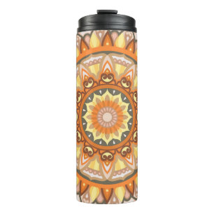 Autumn Mandala Travel Warm Fall Leaves Boho Thermal Tumbler