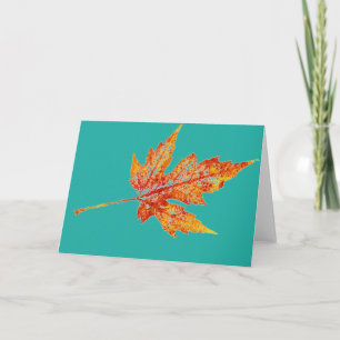 "Autumn Maple #2 on Blue" Country Greeting Card