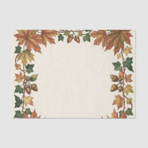 Autumn Maple Leaf Acorn Ivy Border Frame Tissue Paper
