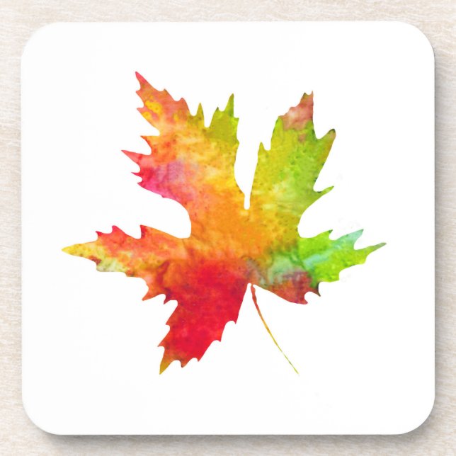 Autumn Maple Leaf Beverage Coaster (Front)