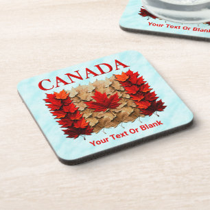 Autumn Maple Leaf Canadian Flag Coaster