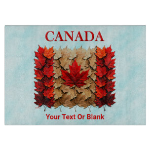 Autumn Maple Leaf Canadian Flag Cutting Board