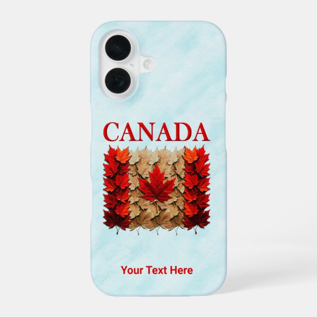 Autumn Maple Leaf Canadian Flag iPhone 16 Case (Back)