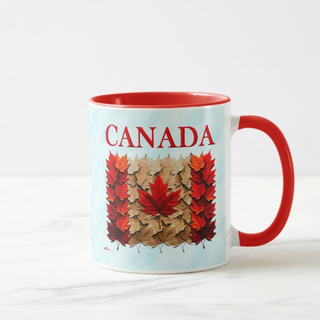 Autumn Maple Leaf Canadian Flag Mug (Right)