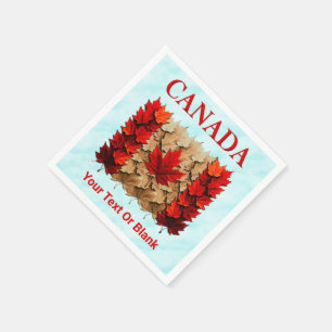 Autumn Maple Leaf Canadian Flag Napkin