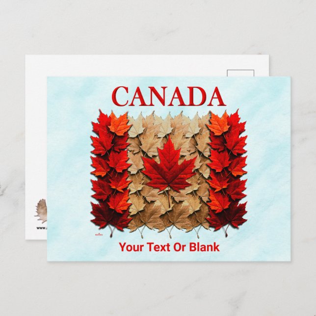Autumn Maple Leaf Canadian Flag Postcard (Front/Back)