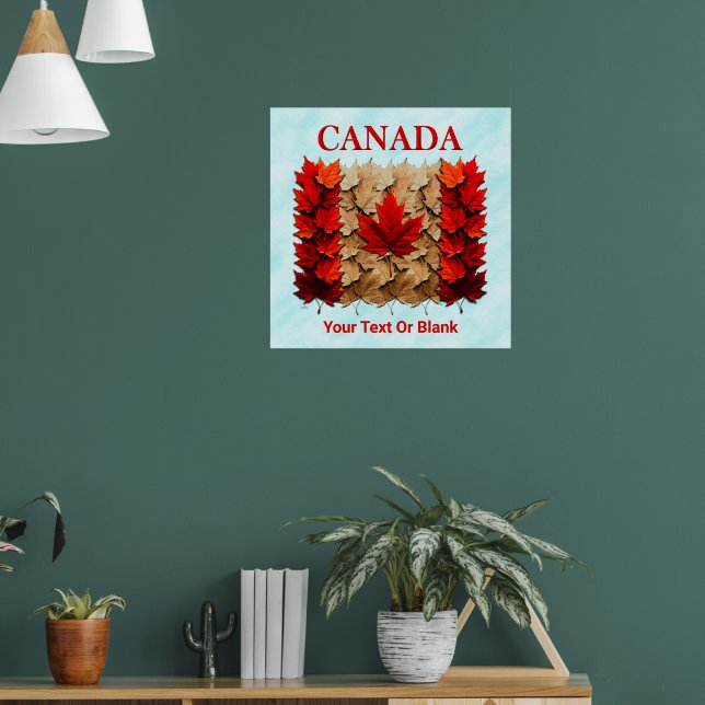 Autumn Maple Leaf Canadian Flag Poster (Living Room 1)