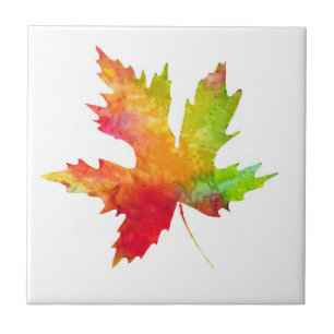 Autumn Maple Leaf Ceramic Tile