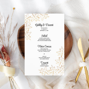 Autumn Maple Leaf Edge Wedding Menu