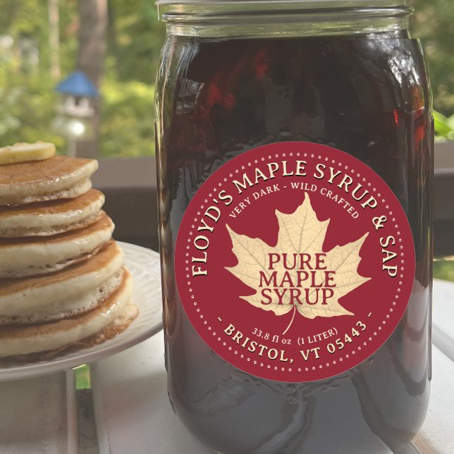 Autumn Maple Leaf Editable Maple Syrup Label (Creator Uploaded)