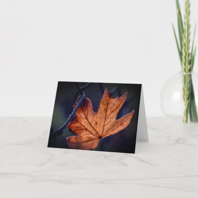 Autumn Maple Leaf Folded Thank You Card (Front)