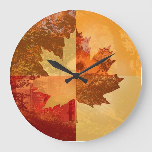 Autumn, Maple Leaf Large Clock (Front)