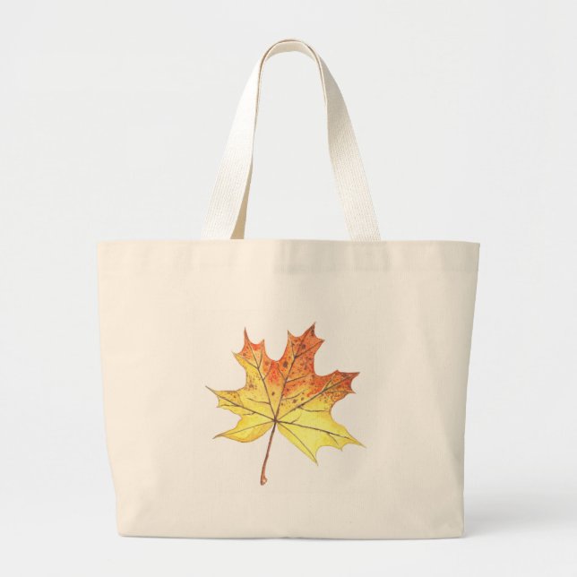 Autumn maple leaf large tote bag (Front)