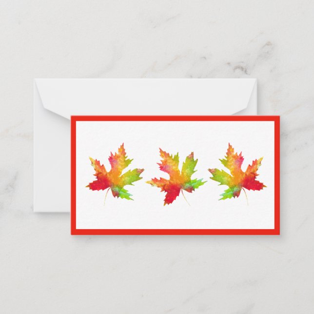 Autumn Maple Leaf Note Card (Front)