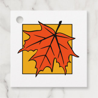Autumn Maple Leaf Orange Favour Tags
