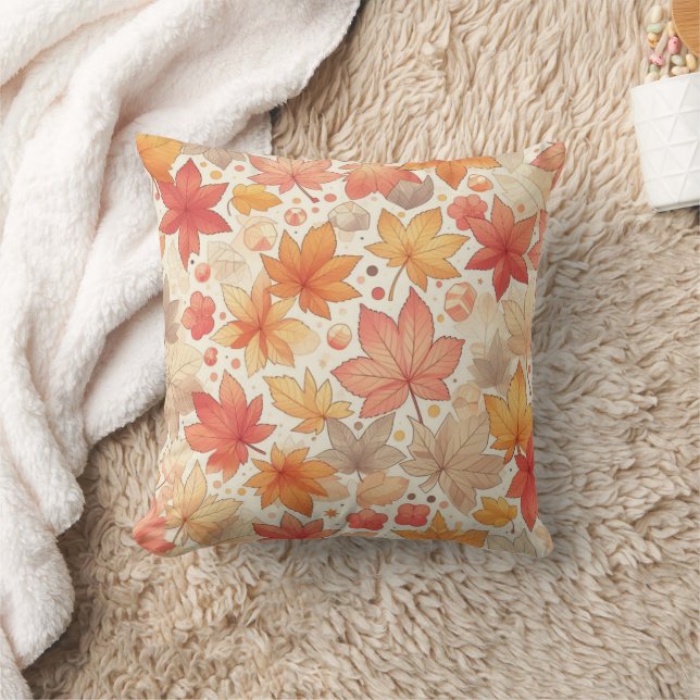 autumn maple leaf pillow (Blanket)