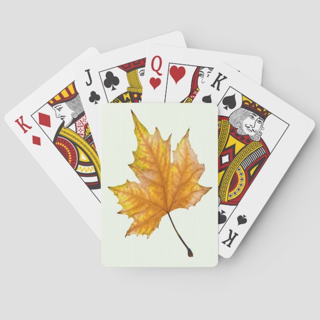 Autumn maple leaf playing cards (Back)
