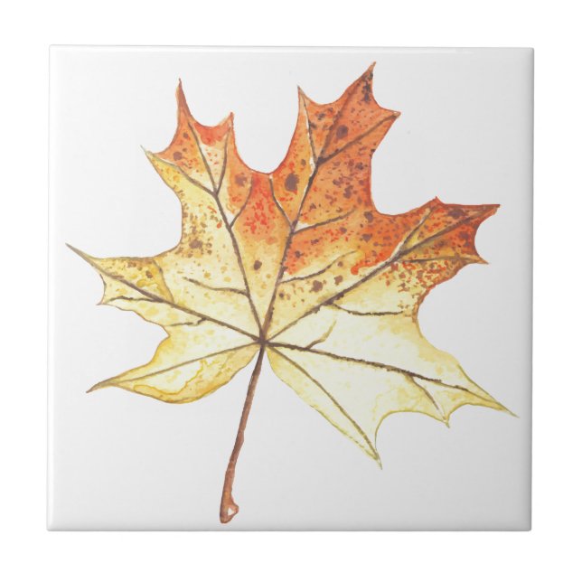Autumn maple leaf tile (Front)