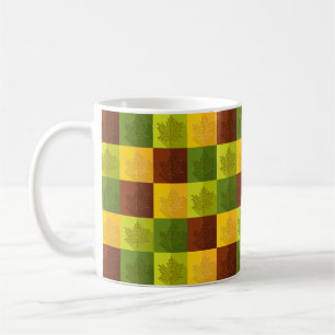 Autumn Maple Leaves, brown and green Coffee Mug