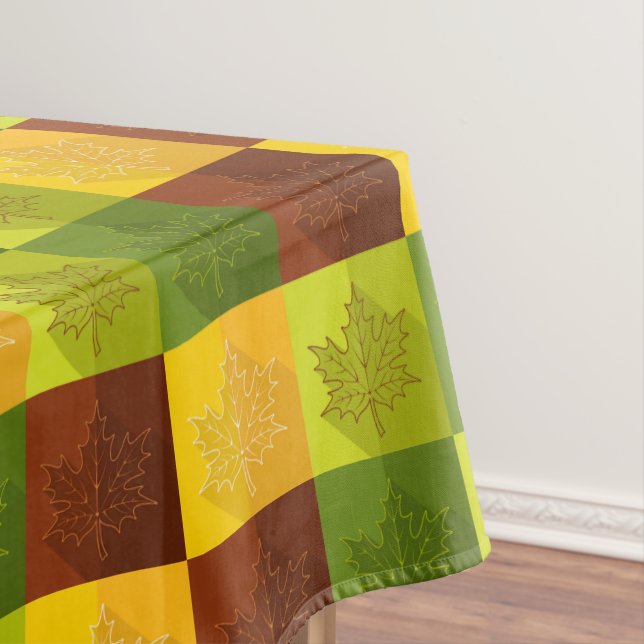 Autumn Maple Leaves, brown, gold, green Tablecloth (In Situ)
