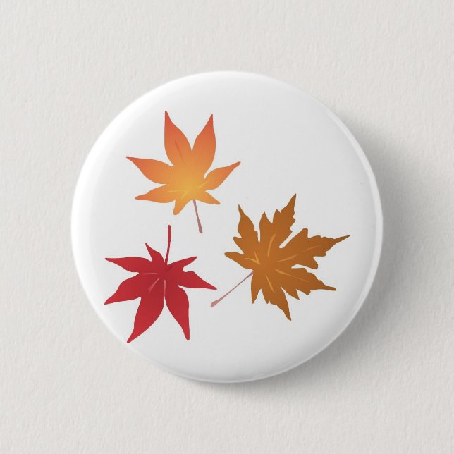 Autumn Maple Leaves Collection 6 Cm Round Badge (Front)