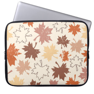 Autumn maple leaves earth tones laptop sleeve