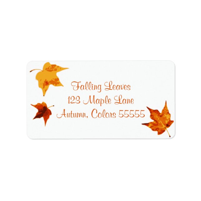 Autumn Maple Leaves Fall Address Label (Front)