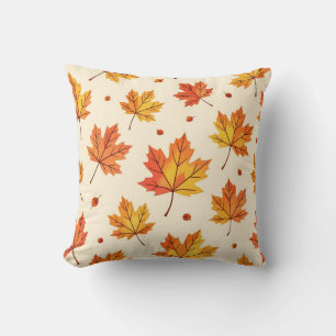 Autumn Maple Leaves Falling Pattern Cushion