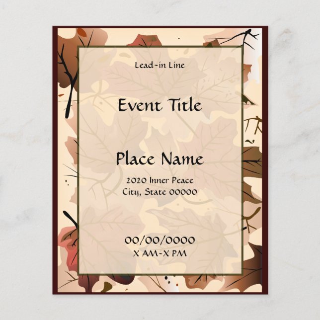 Autumn Maple Leaves Forest Floor Small Event Flyer (Front)