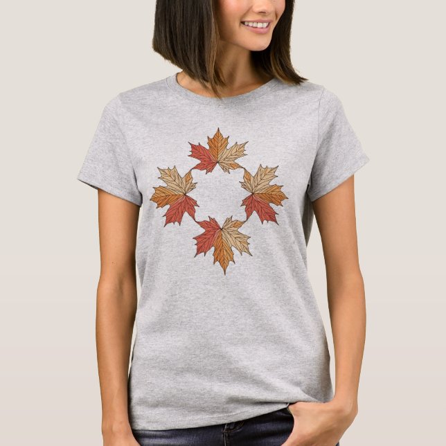 Autumn Maple Leaves geometry T-Shirt (Front)
