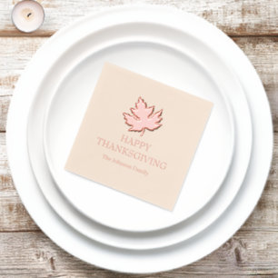 Autumn Maple Leaves Happy Thanksgiving Foil Napkins