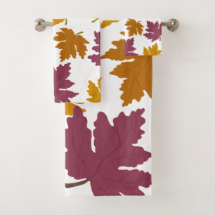 Autumn Maple Leaves Modern Bath Towel Set