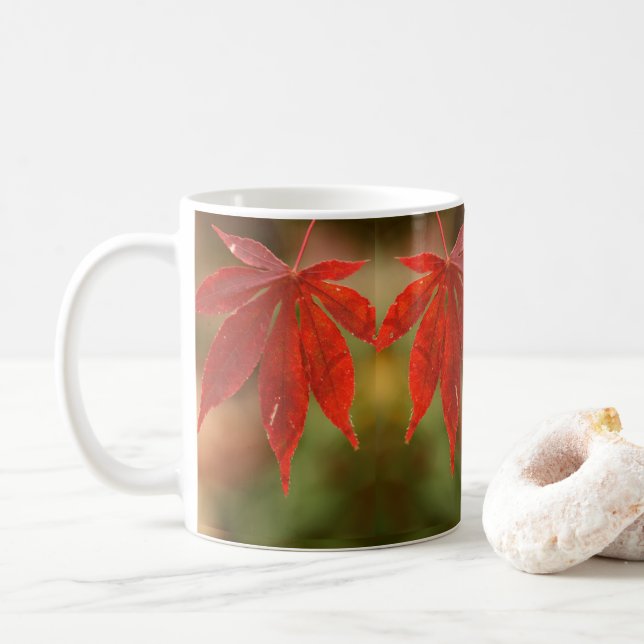 Autumn Maple Leaves Mug (With Donut)