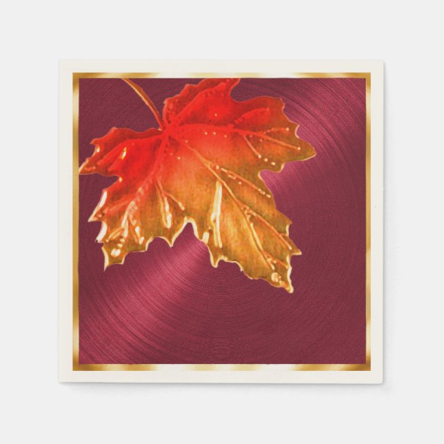 Autumn Maple Leaves Napkin (Front)