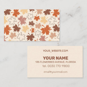 Autumn maple leaves nature design business card