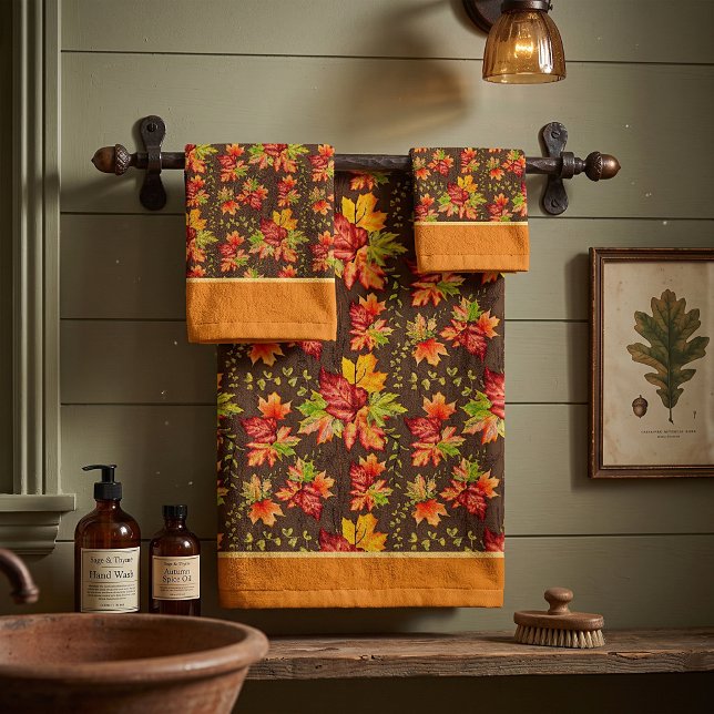 Autumn maple leaves pattern  bath towel set (Creator Uploaded)