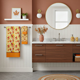 Autumn maple leaves pattern bath towel set