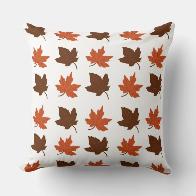 Autumn Maple Leaves Pattern Cushion (Front)